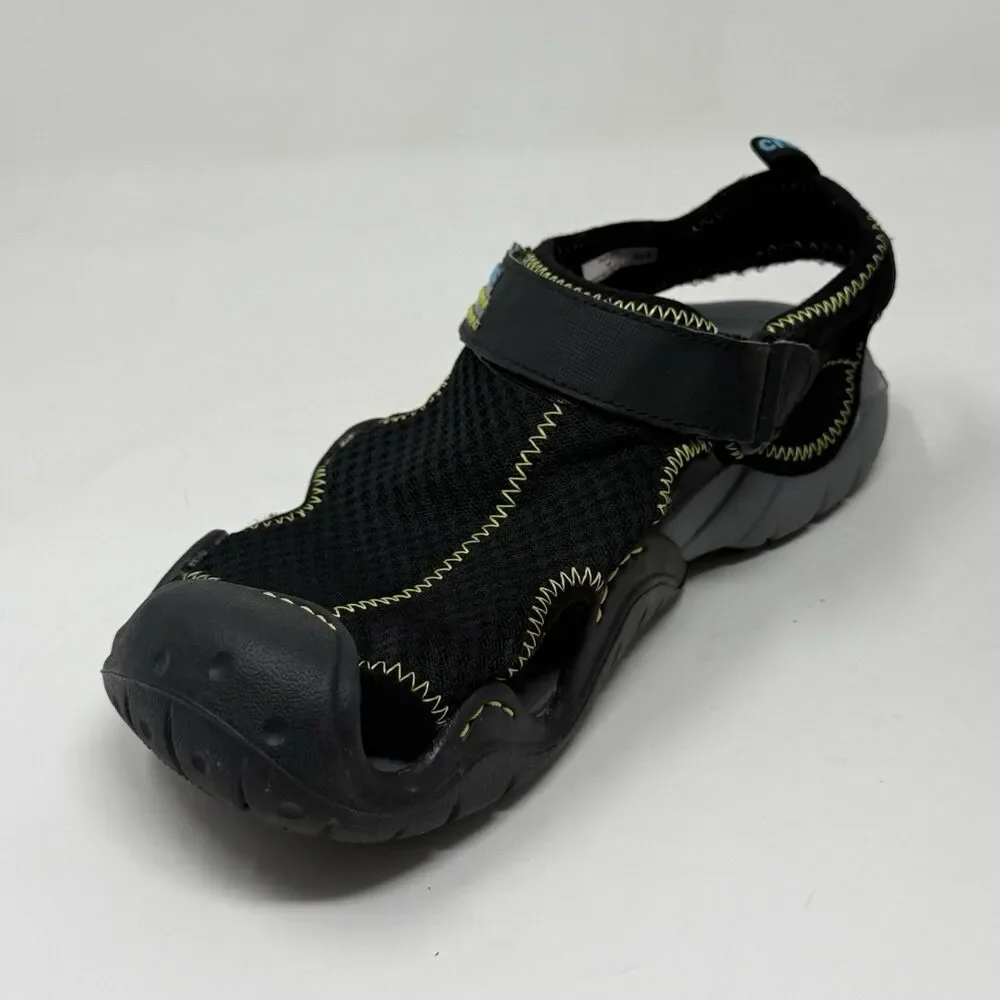 Crocs Swiftwater Mesh Deck Sandals Shoes Mens 8 Black Fisherman Water Comfort